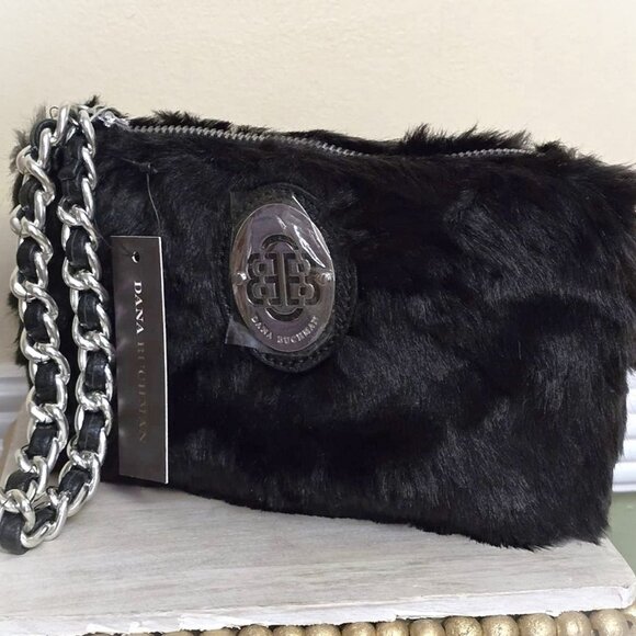 Faux Fur Wristlet Purse by Designer Dana Buchman Color: Black NWT - Picture 6 of 7